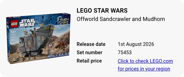 75453 LEGO Star Wars Offworld Sandcrawler and Mudhorn