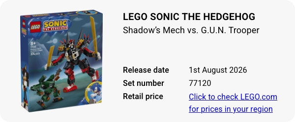 77120 LEGO Sonic the Hedgehog Shadow’s Mech vs. G.U.N. Trooper