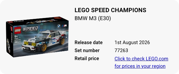 77263 LEGO Speed Champions BMW M3 (E30)