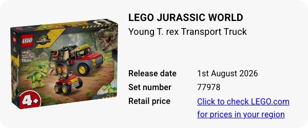 77978 LEGO Jurassic World Young T. rex Transport Truck