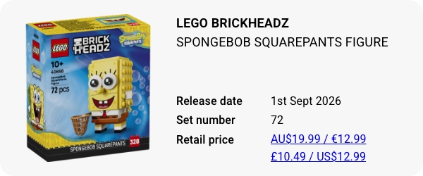 40858 LEGO BrickHeadz SpongeBob SquarePants Figure W