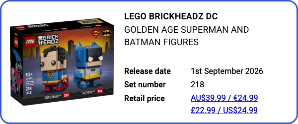 40859 LEGO BrickHeadz DC Golden Age Superman and Batman Figures B