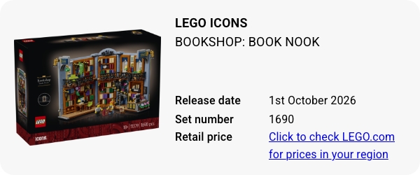 11379 LEGO Icons Bookshop- Book Nook W