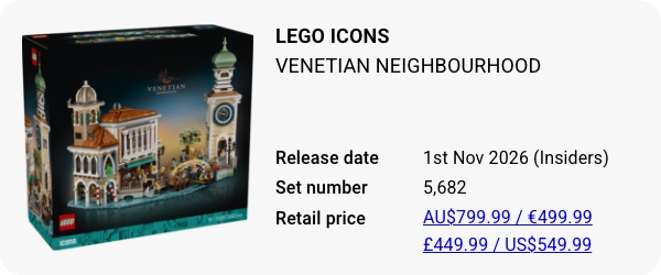 11388 LEGO Icons Venetian Neighbourhood W