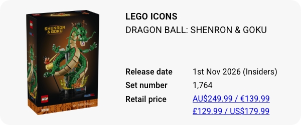 11390 LEGO Icons Dragon Ball- Shenron & Goku WW